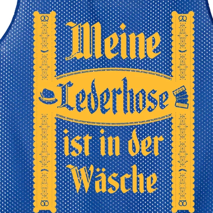 My Lederhosen Is In The Wash Funny Oktoberfest Costume Mesh Reversible Basketball Jersey Tank