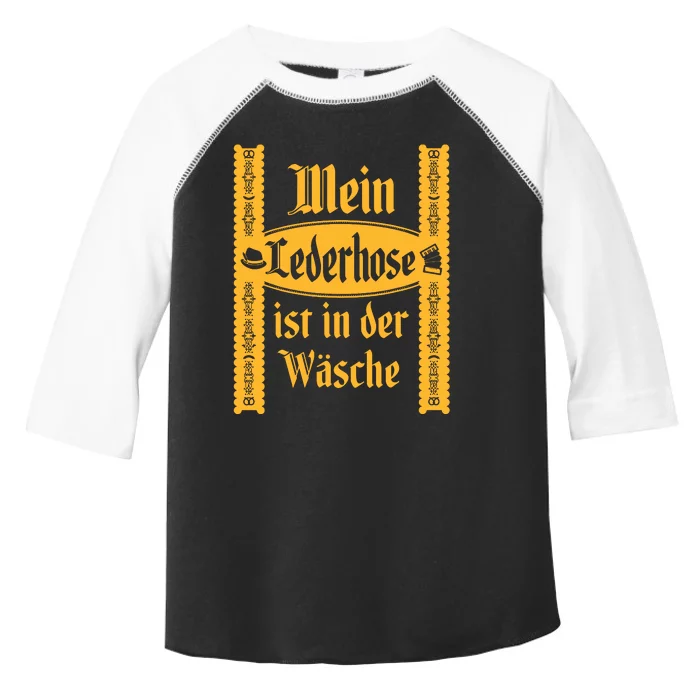 My Lederhosen Is In The Wash Funny Oktoberfest Costume Toddler Fine Jersey T-Shirt