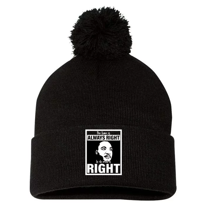 MLK Do What Is Right Martin Luther King Quote Pom Pom 12in Knit Beanie