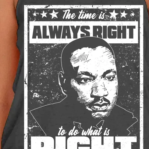 MLK The Time is Always Right to Do What is Right Women's Knotted Racerback Tank