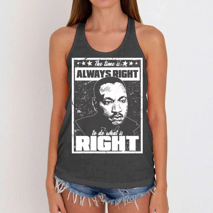 MLK The Time is Always Right to Do What is Right Women's Knotted Racerback Tank