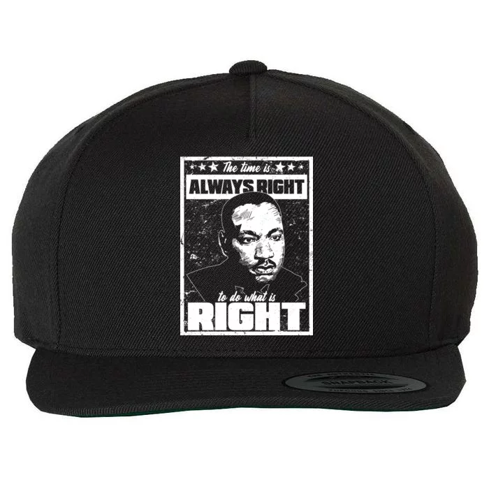 MLK The Time is Always Right to Do What is Right Wool Snapback Cap