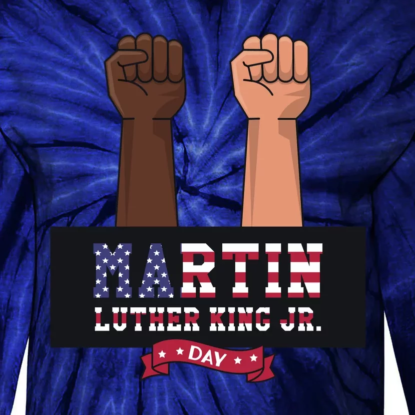 Martin Luther King Jr Day America Strong Tie-Dye Long Sleeve Shirt