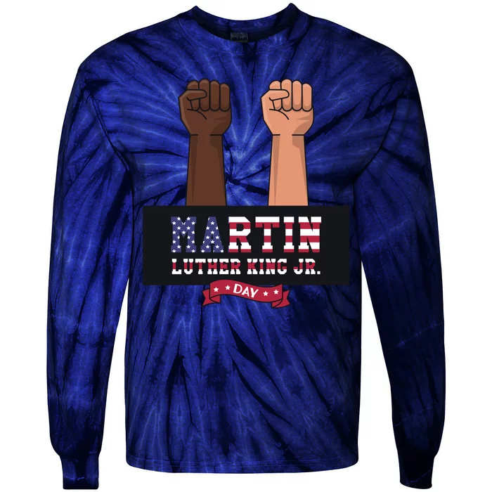 Martin Luther King Jr Day America Strong Tie-Dye Long Sleeve Shirt