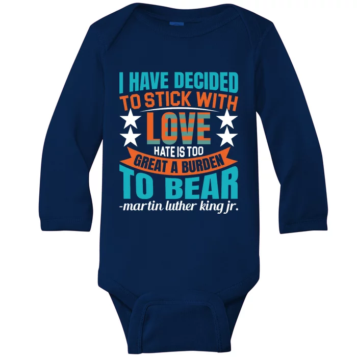 Martin Luther King Quote About Love Motivational MLK Day Baby Long Sleeve Bodysuit