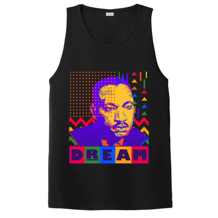 Martin Luther King Dream Colorful 80's Pop Art Performance Tank