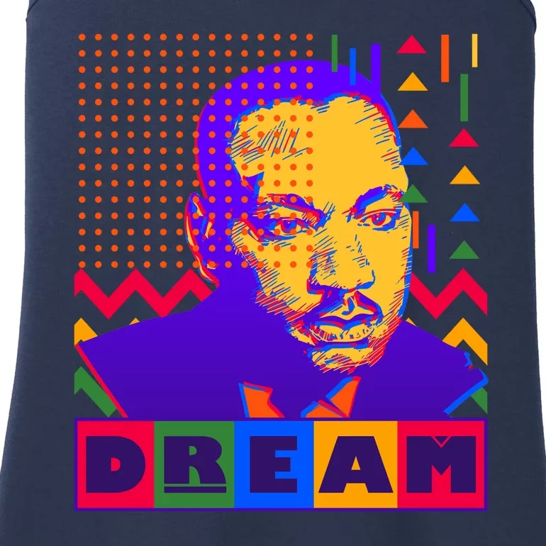 Martin Luther King Dream Colorful 80's Pop Art Ladies Essential Tank