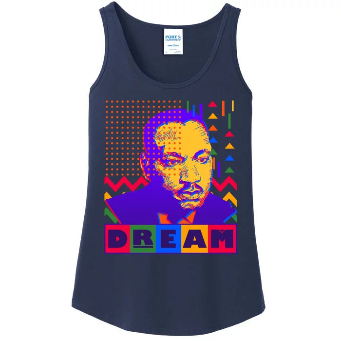 Martin Luther King Dream Colorful 80's Pop Art Ladies Essential Tank