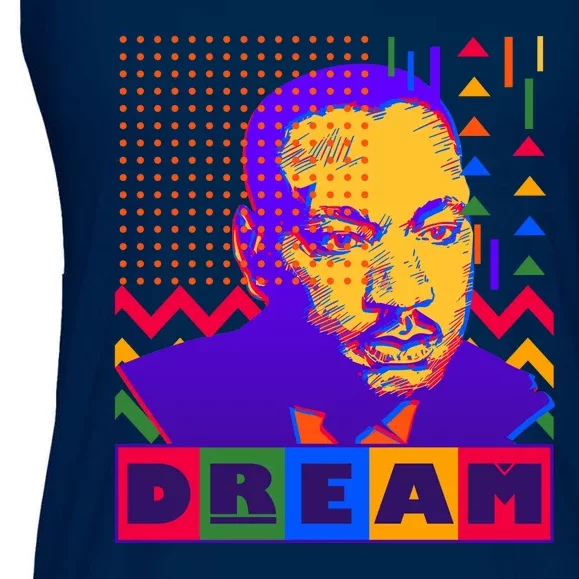 Martin Luther King Dream Colorful 80's Pop Art Ladies Essential Flowy Tank