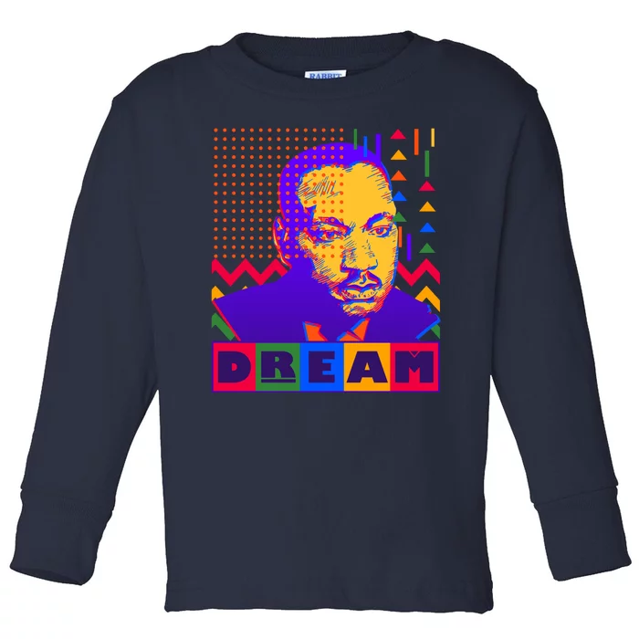 Martin Luther King Dream Colorful 80's Pop Art Toddler Long Sleeve Shirt