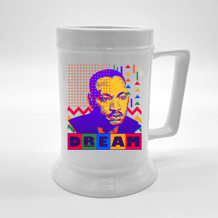 Martin Luther King Dream Colorful 80's Pop Art Front & Back Beer Stein