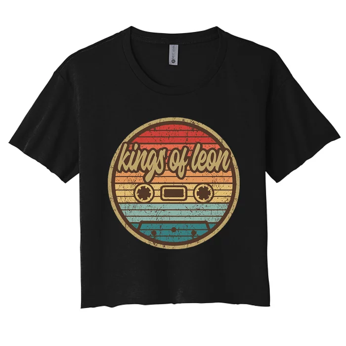 Musician Leons King Cassette Retro Circle 2000s Rock Women's Crop Top Tee