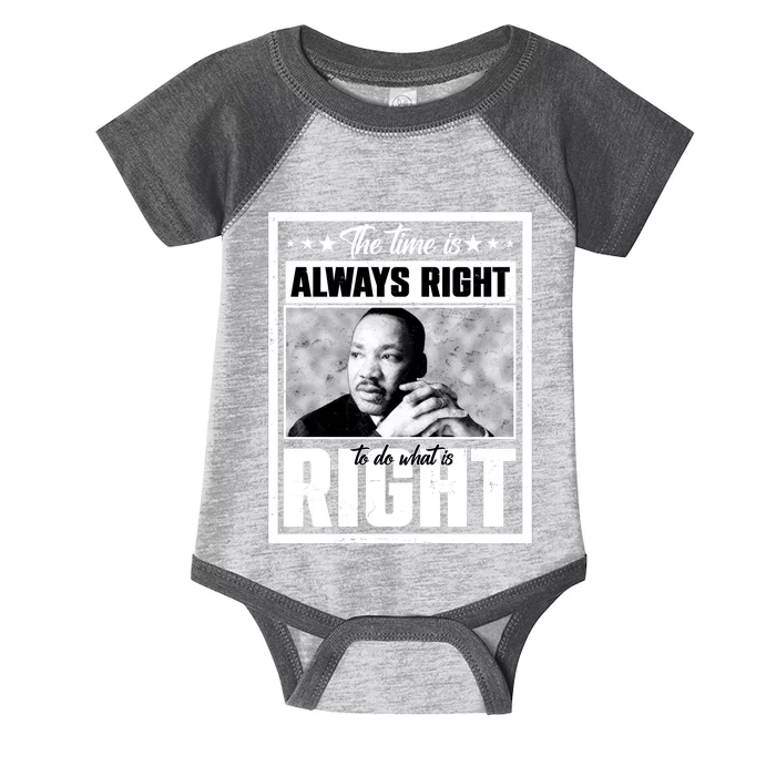 Martin Luther King Jr The Time Is Always Right To Do What Is Right Infant Baby Jersey Bodysuit