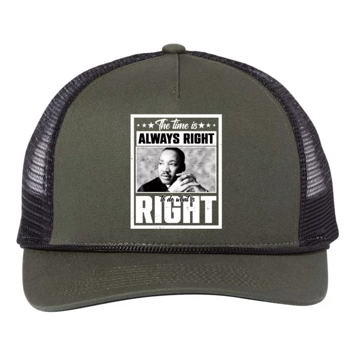 Martin Luther King Jr The Time Is Always Right To Do What Is Right Retro Rope Trucker Hat Cap