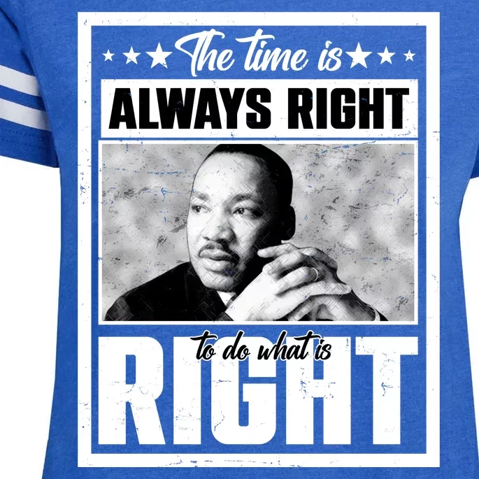 Martin Luther King Jr The Time Is Always Right To Do What Is Right Enza Ladies Jersey Football T-Shirt