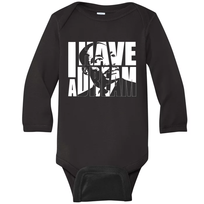 Martin Luther King Day I Have A Dream Mlk Day Baby Long Sleeve Bodysuit