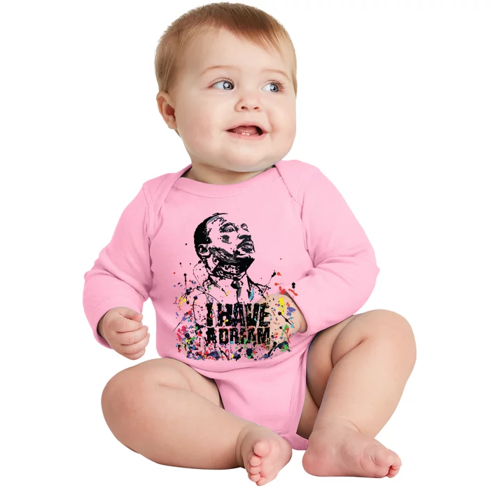 Martin Luther King Jr Day I Have A Dream Mlk Day Baby Long Sleeve Bodysuit