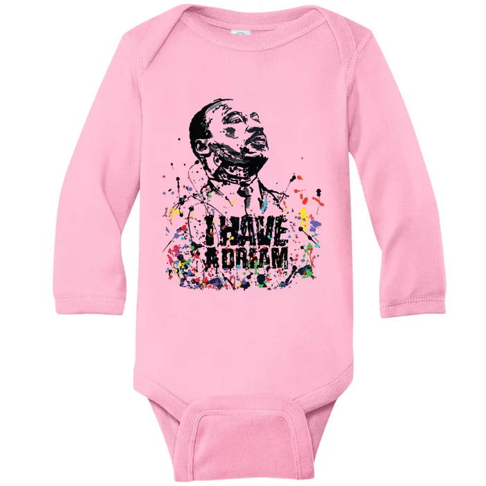 Martin Luther King Jr Day I Have A Dream Mlk Day Baby Long Sleeve Bodysuit