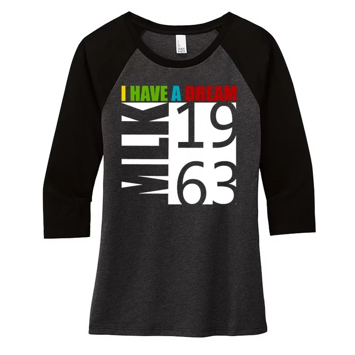 Martin Luther King Jr. I Have A Dream MLK Day Women's Tri-Blend 3/4-Sleeve Raglan Shirt