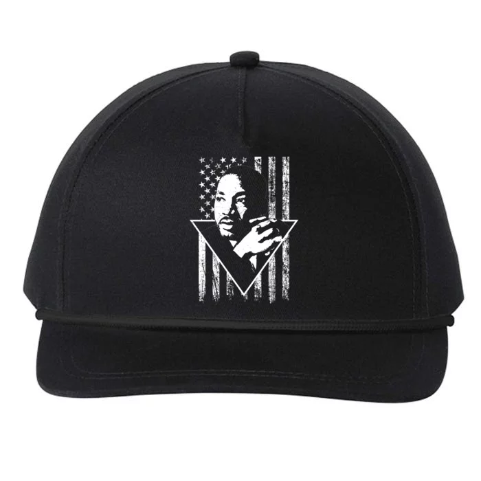 Martin Luther King Jr Distressed USA Flag Snapback Five-Panel Rope Hat