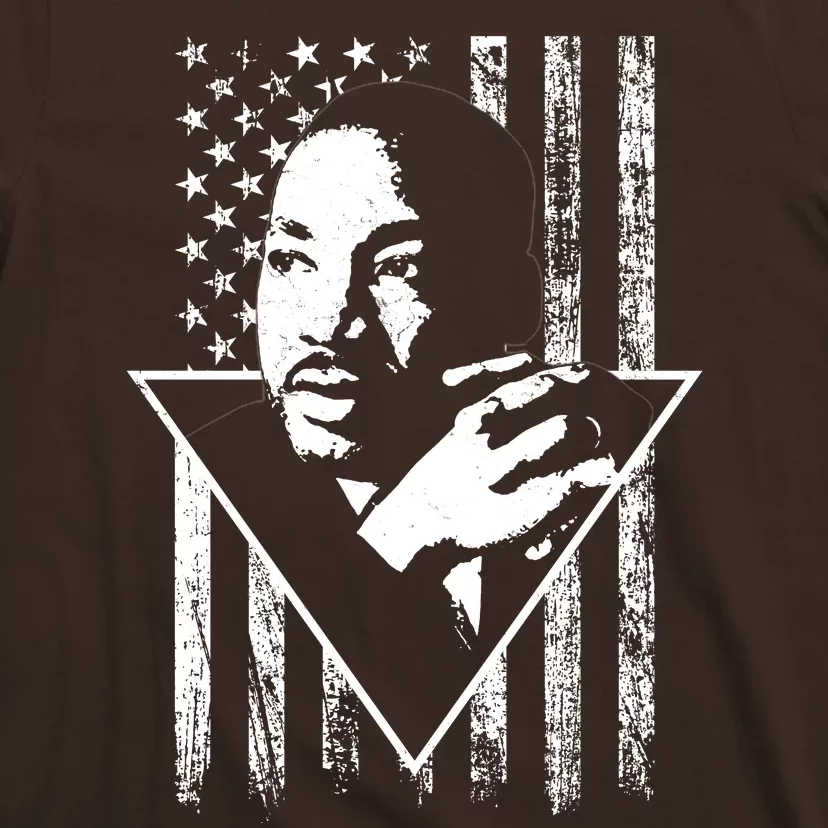 Martin Luther King Jr Distressed USA Flag T-Shirt