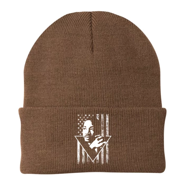 Martin Luther King Jr Distressed USA Flag Knit Cap Winter Beanie