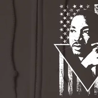 Martin Luther King Jr Distressed USA Flag Full Zip Hoodie