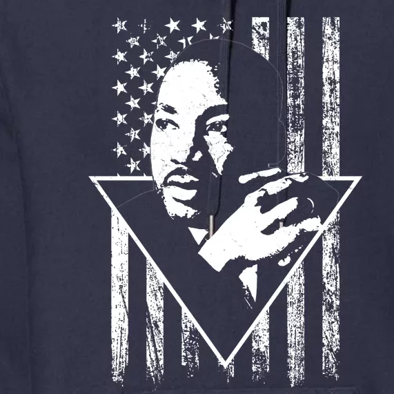 Martin Luther King Jr Distressed USA Flag Premium Hoodie