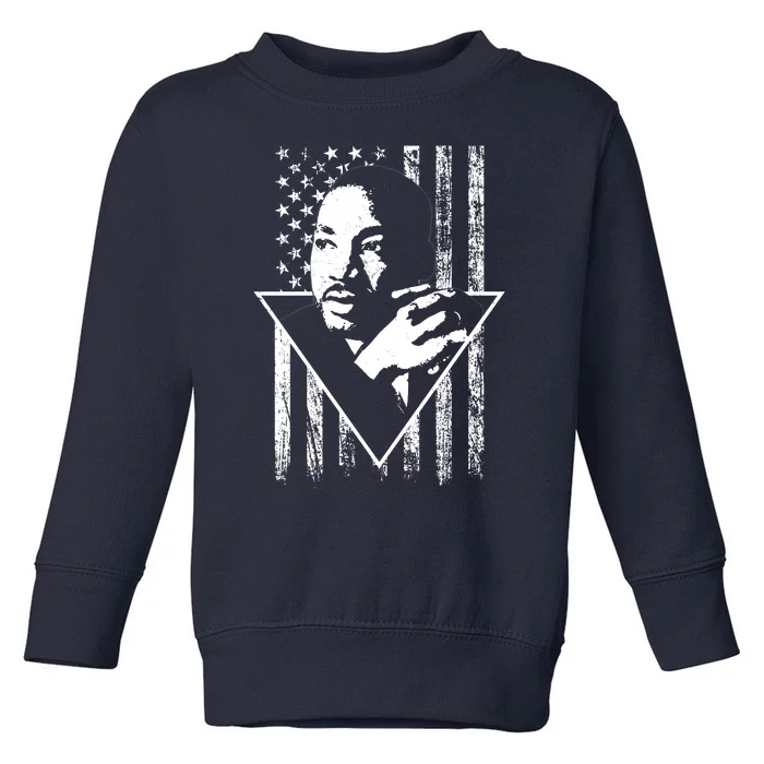 Martin Luther King Jr Distressed USA Flag Toddler Sweatshirt