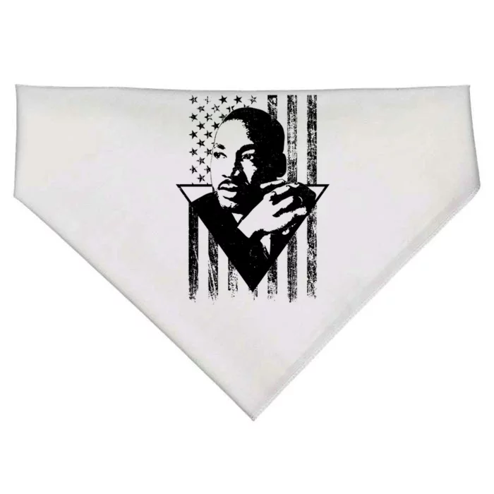 Martin Luther King Jr Distressed USA Flag USA-Made Doggie Bandana