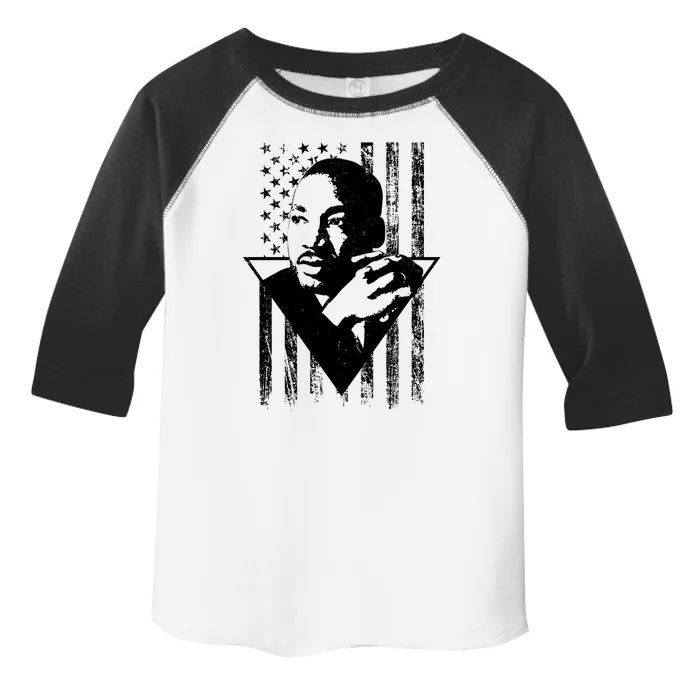 Martin Luther King Jr Distressed USA Flag Toddler Fine Jersey T-Shirt