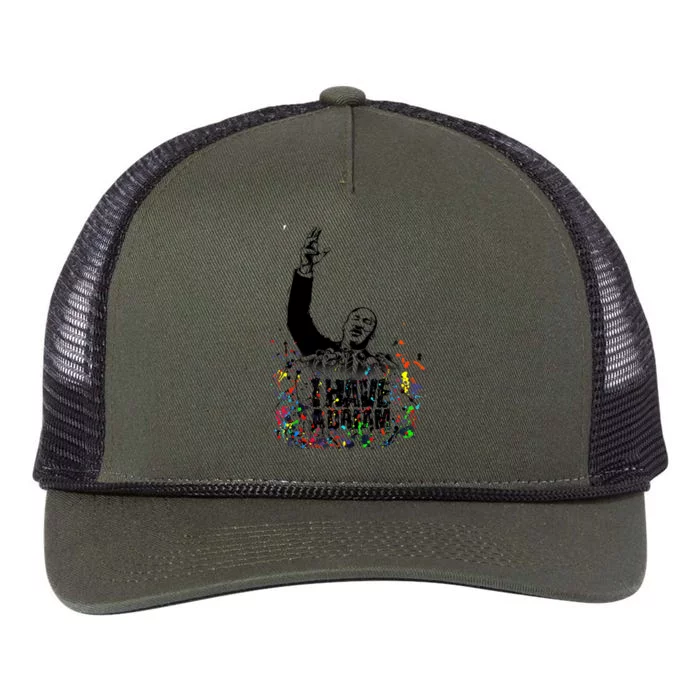 Martin Luther King Jr. Day I Have A Dream MLK Black History Retro Rope Trucker Hat Cap