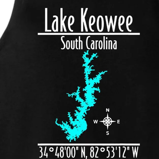 Modern Lake Keowee South Carolina Ladies Tri-Blend Wicking Tank