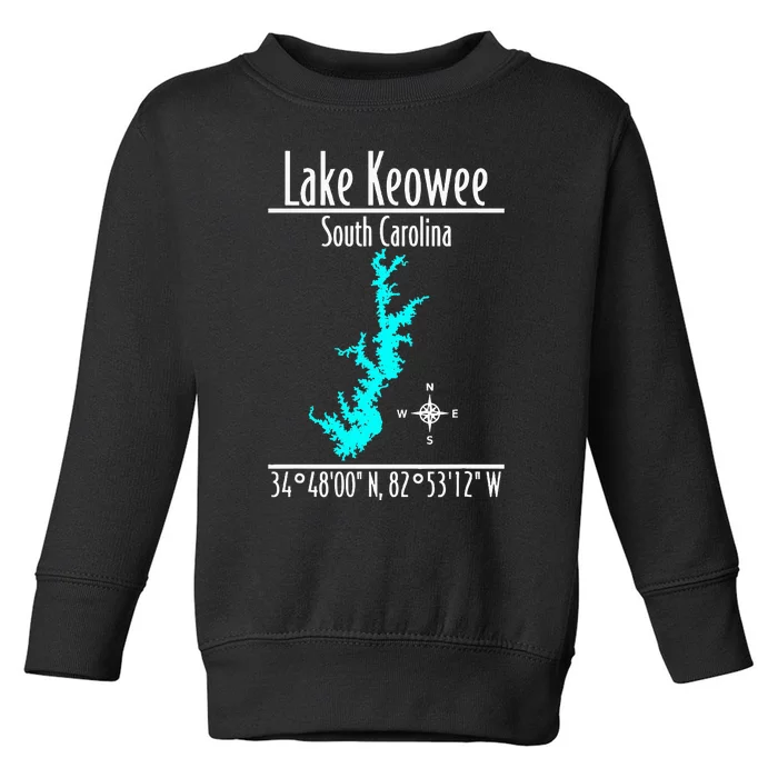 Modern Lake Keowee South Carolina Toddler Sweatshirt