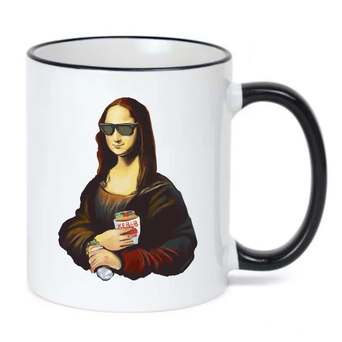 Mona Lisa Kebab Black Color Changing Mug