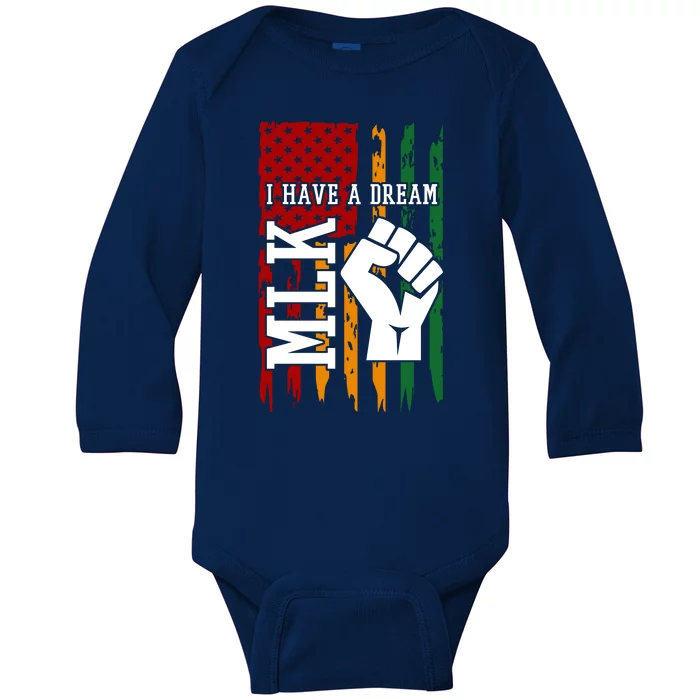 Martin Luther King I Have A Dream African American Baby Long Sleeve Bodysuit