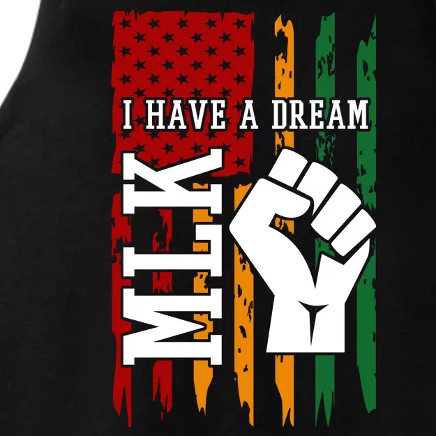 Martin Luther King Jr. Day Mlk American Flag Ladies Tri-Blend Wicking Tank