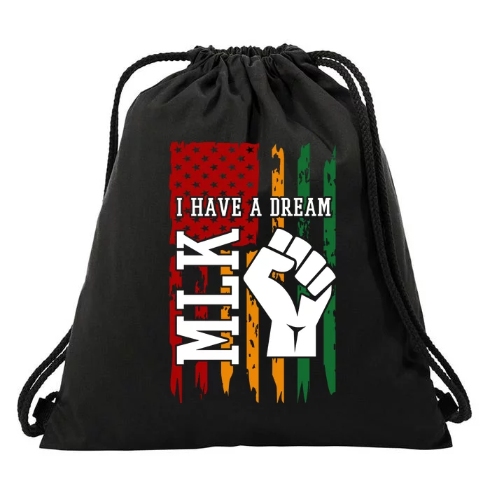 Martin Luther King Jr. Day Mlk American Flag Drawstring Bag