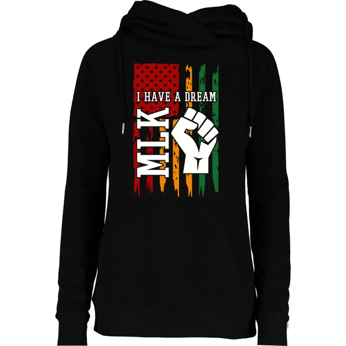 Martin Luther King Jr. Day Mlk American Flag Womens Funnel Neck Pullover Hood