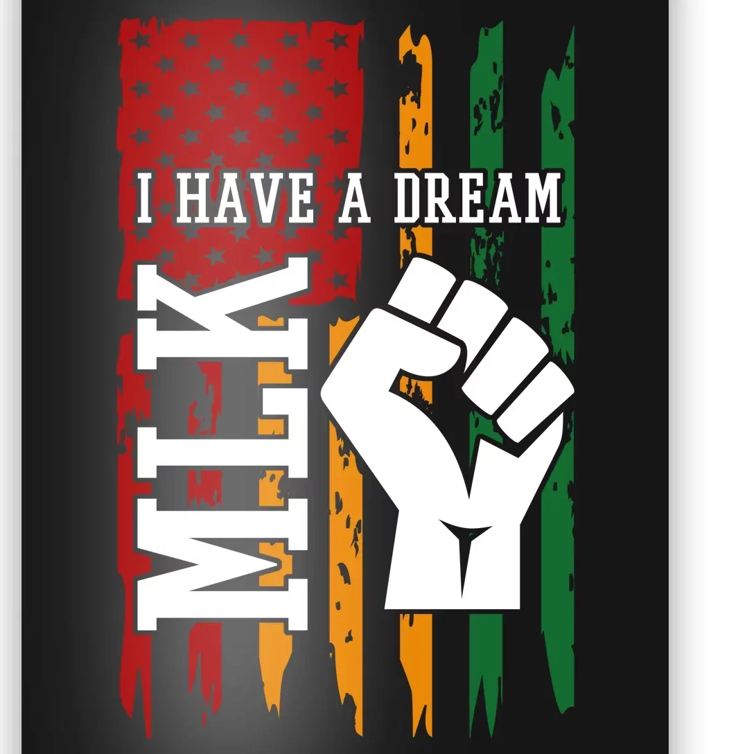 Martin Luther King Jr. Day Mlk American Flag Poster