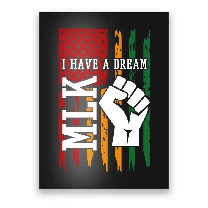 Martin Luther King Jr. Day Mlk American Flag Poster