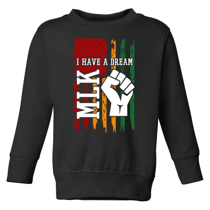 Martin Luther King Jr. Day Mlk American Flag Toddler Sweatshirt