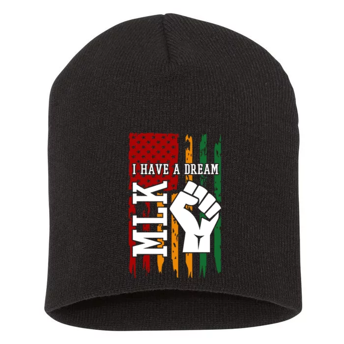 Martin Luther King Jr. Day Mlk American Flag Short Acrylic Beanie