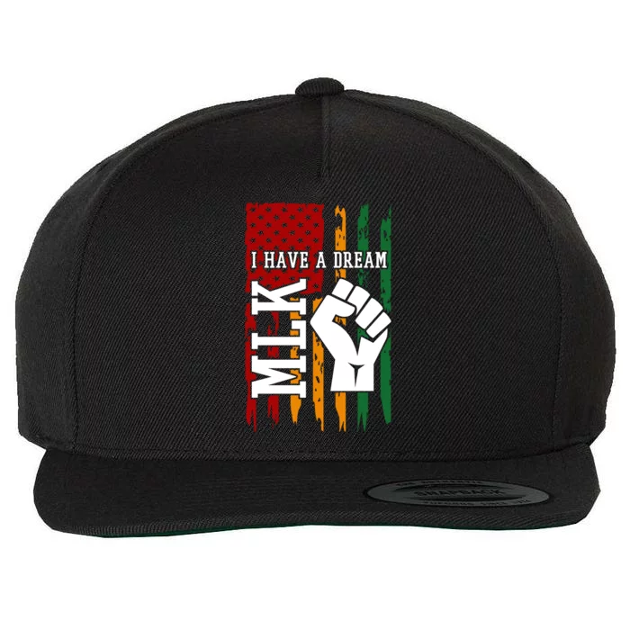 Martin Luther King Jr. Day Mlk American Flag Wool Snapback Cap