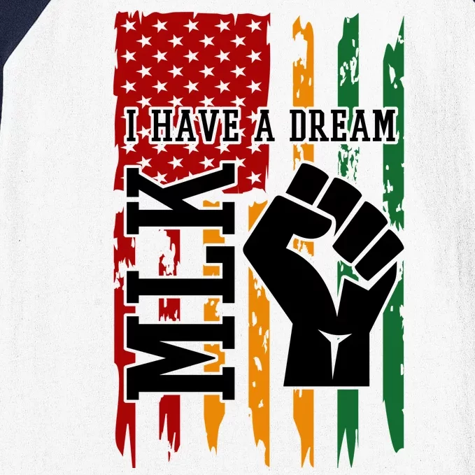 Martin Luther King Jr. Day Mlk American Flag Baseball Sleeve Shirt