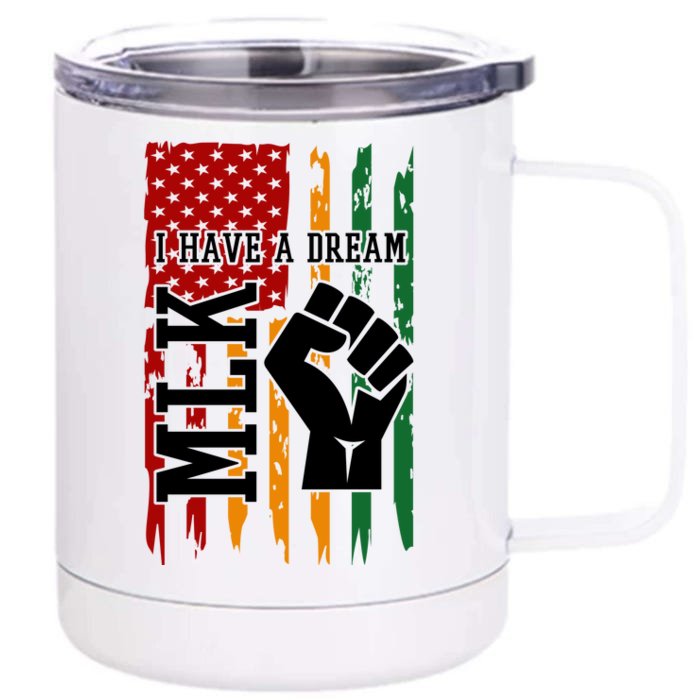 Martin Luther King Jr. Day Mlk American Flag Front & Back 12oz Stainless Steel Tumbler Cup