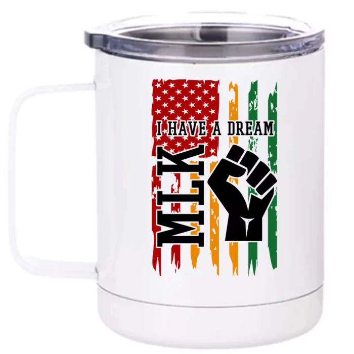 Martin Luther King Jr. Day Mlk American Flag Front & Back 12oz Stainless Steel Tumbler Cup