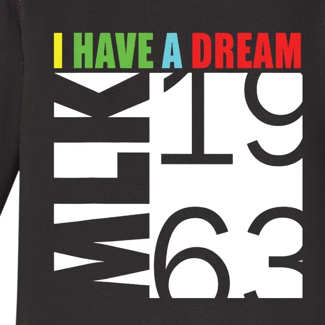 Martin Luther King Jr Day I Have A Dream Mlk Day Baby Long Sleeve Bodysuit