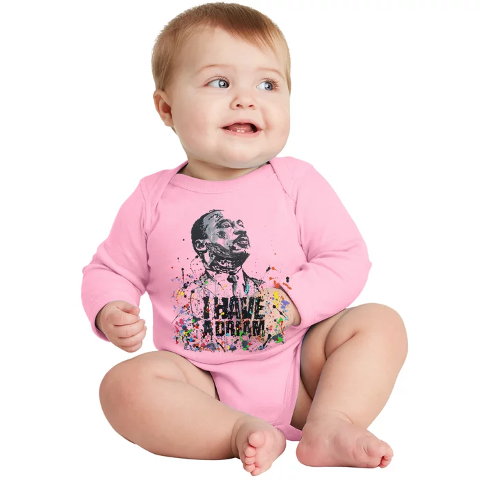 Martin Luther King Jr. Day I Have A Dream Mlk Day Baby Long Sleeve Bodysuit