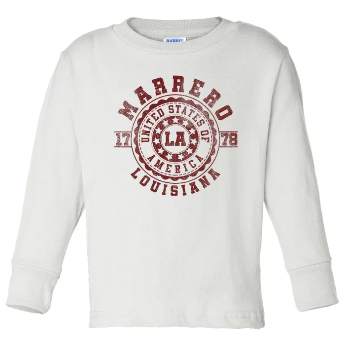 Marrero La Louisiana Vintage City Apparels Toddler Long Sleeve Shirt